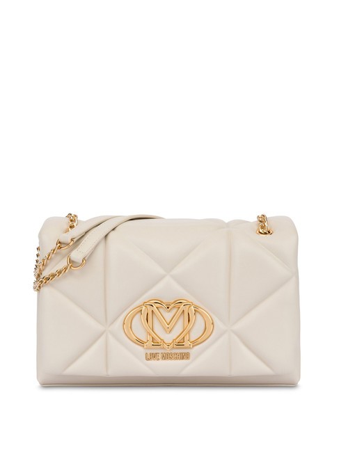 LOVE MOSCHINO GEOMETRIC Bolso convertible con solapa Marfil - Bolsos Mujer