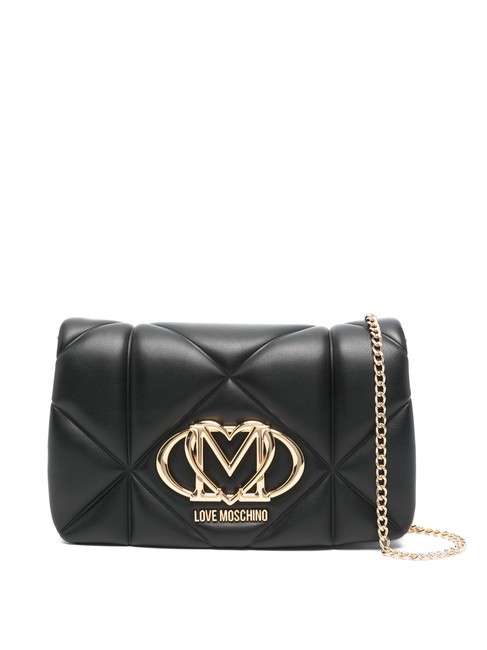 LOVE MOSCHINO GEOMETRIC Bolso de mano con bandolera de cadena negro - Bolsos Mujer