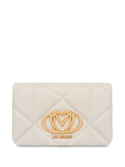 LOVE MOSCHINO GEOMETRIC Bolso de mano con bandolera de cadena Marfil - Bolsos Mujer