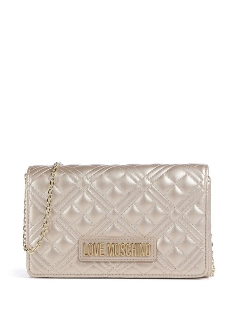 LOVE MOSCHINO QUILTED Bolso de mano con bandolera de cadena oro - Bolsos Mujer