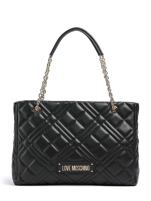 LOVE MOSCHINO QUILTED Bolso shopping con asas de cadena negro - Bolsos Mujer