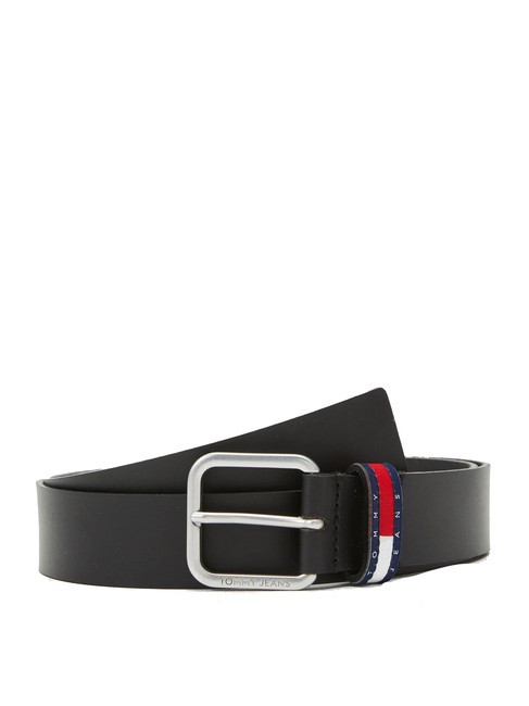 TOMMY HILFIGER TOMMY JEANS RYAN cinturón de cuero negro - Cinturones