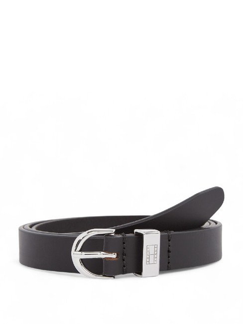 TOMMY HILFIGER TOMMY JEANS Heritage Oval cinturón de cuero negro - Cinturones