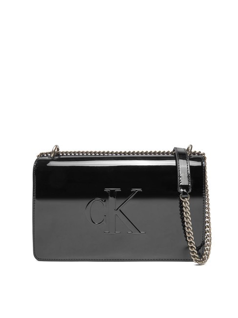 CALVIN KLEIN SCULPTED Bolso convertible efecto charol pvh negro - Bolsos Mujer