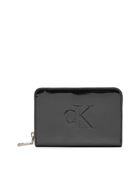 CALVIN KLEIN SCULPTED Cartera mediana de charol pvh negro - Carteras Mujer