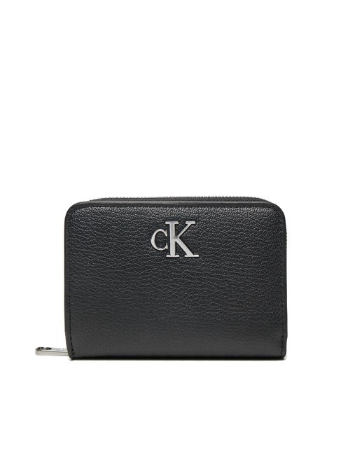 CALVIN KLEIN CK JEANS MINIMAL MONOGRAM  Cartera mediana con cremallera pvh negro - Carteras Mujer