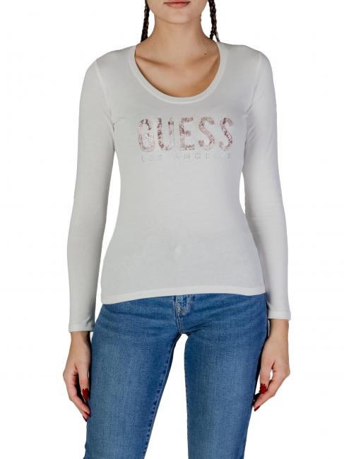 GUESS PYTHON Camiseta de algodón cremwhi - camiseta