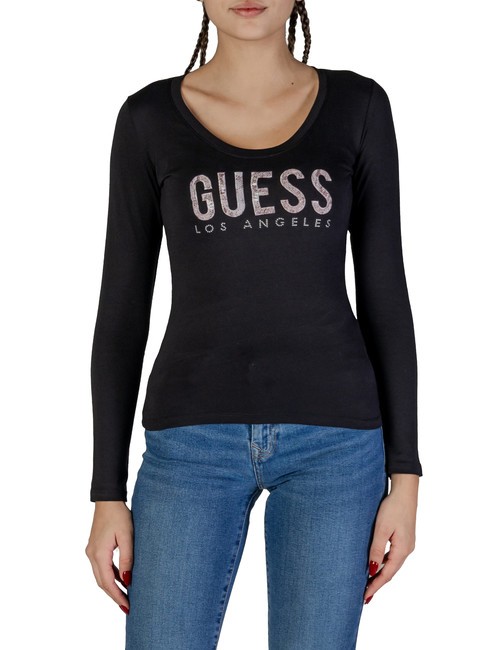 GUESS PYTHON Camiseta de algodón jetbla - camiseta