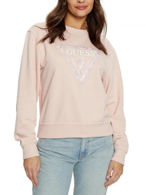 GUESS PYTHON TRIANGLE Camisa de entrenamiento rosa suave - Sudaderas de mujer