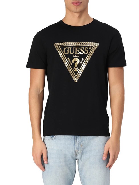 GUESS SS BSC CHAIN TRILOGO Camiseta de algodón jetbla - camiseta