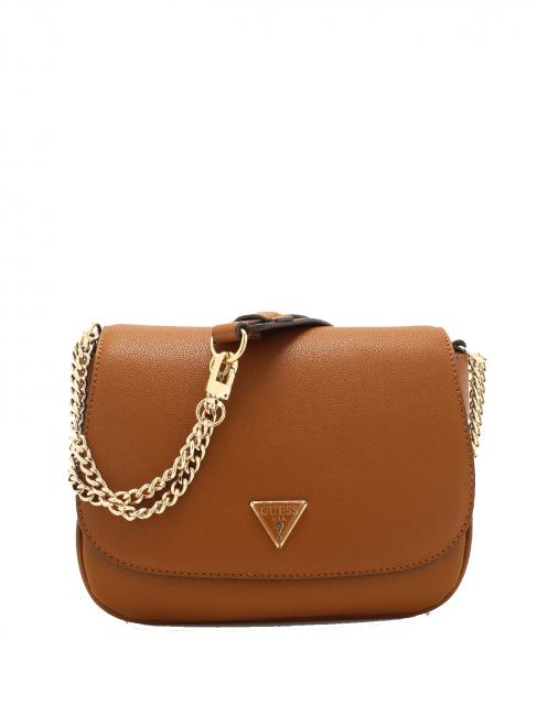 GUESS FEDORA Bolso bandolera pequeño con solapa COGNAC - Bolsos Mujer