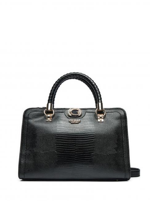 GUESS ORLINA bolso de mano st lagarto NEGRO - Bolsos Mujer