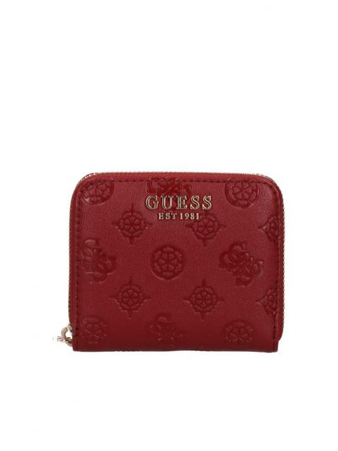 GUESS GERTY Cartera pequeña con logo de peonía burdeos - Carteras Mujer