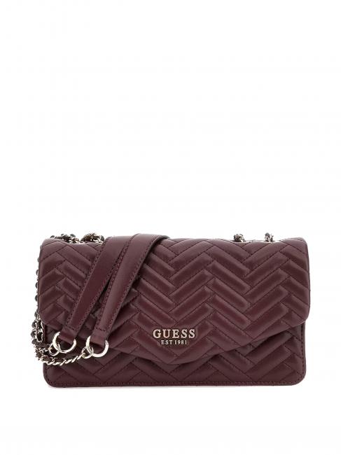 GUESS ANNING Bolso acolchado convertible berenjena - Bolsos Mujer