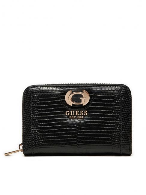 GUESS ORLINA Cartera mediana st lagarto NEGRO - Carteras Mujer