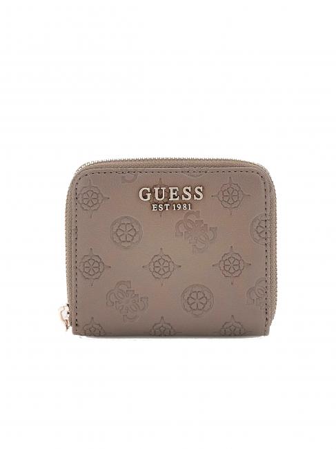 GUESS GERTY Cartera pequeña con logo de peonía marrón oscuro - Carteras Mujer