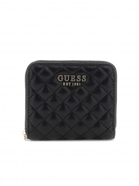 GUESS ECO RIANEE Cartera pequeña acolchada NEGRO - Carteras Mujer