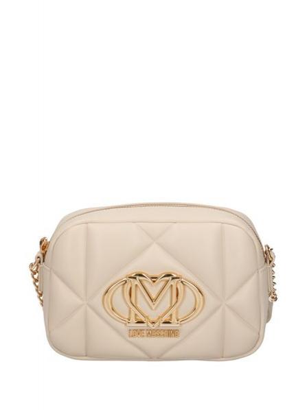 LOVE MOSCHINO GEOMETRIC QUILTED Mini bolso de hombro Marfil - Bolsos Mujer