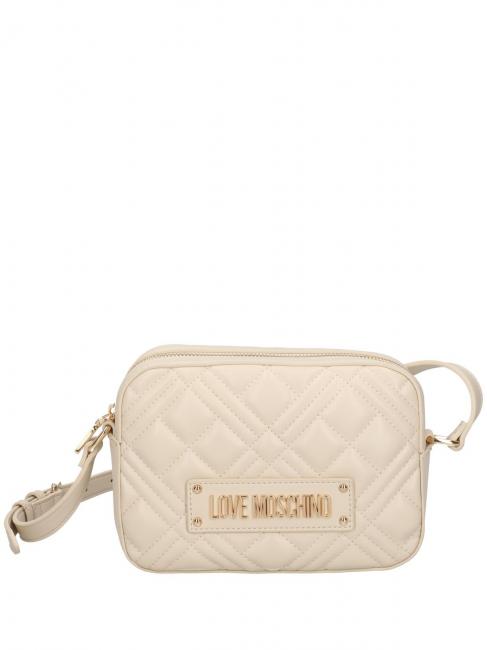 LOVE MOSCHINO QUILTED Estuche para cámara con correa para el hombro Marfil - Bolsos Mujer