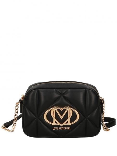 LOVE MOSCHINO GEOMETRIC QUILTED Mini bolso de hombro negro - Bolsos Mujer