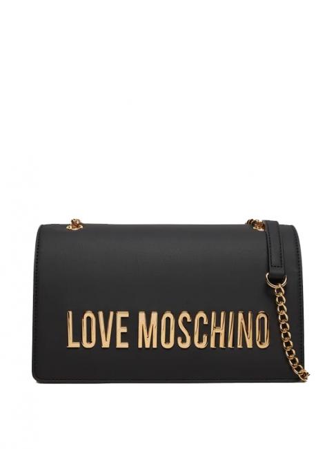 LOVE MOSCHINO LETTERING Bolso de hombro/bandolera negro - Bolsos Mujer