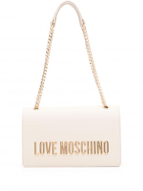 LOVE MOSCHINO LETTERING Bolso de hombro/bandolera Marfil - Bolsos Mujer