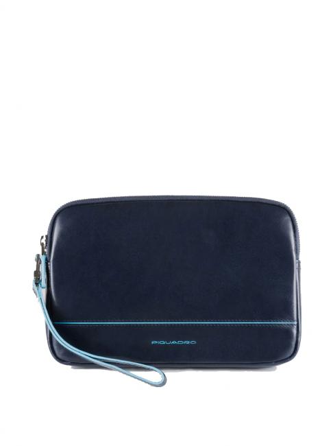 PIQUADRO BLUE SQUARE Bolso de mano de piel con puño azul - Bandoleras Hombre