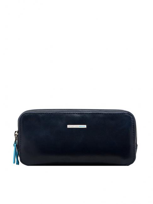 PIQUADRO BLUE SQUARE Mini bolso de piel con 3 cremalleras. azul - Fundas para tablet & Organizer