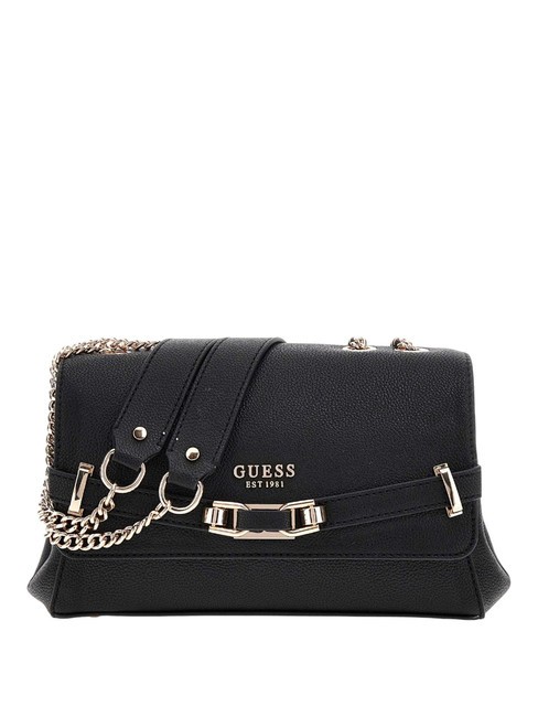 GUESS SILVYE Bolso convertible con solapa NEGRO - Bolsos Mujer