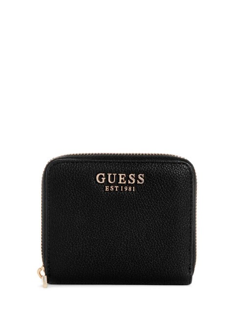 GUESS LAUREL Cartera pequeña con cremallera NEGRO - Carteras Mujer