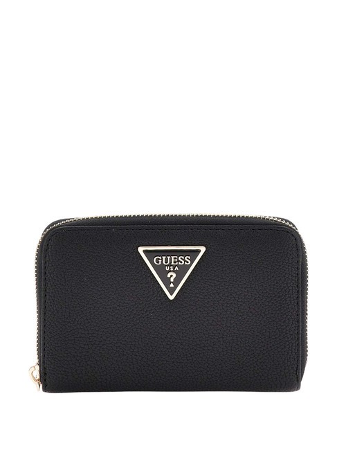 GUESS LAUREL Cartera mediana con cremallera NEGRO - Carteras Mujer