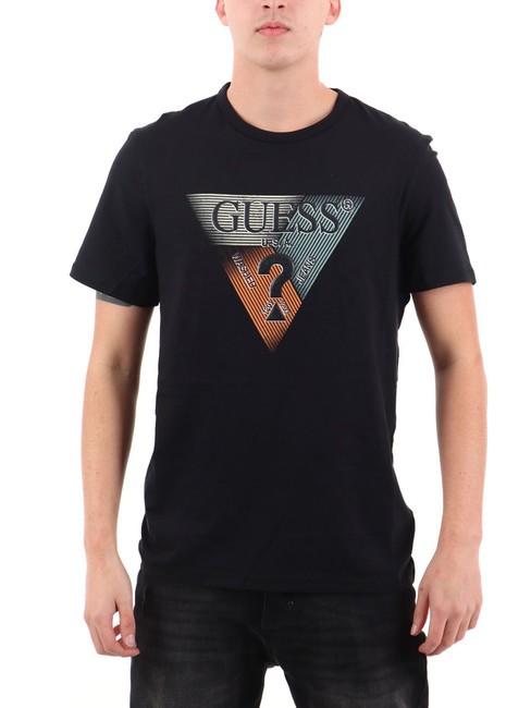 GUESS SS CN TRIANGLE Camiseta de manga corta jetbla - camiseta