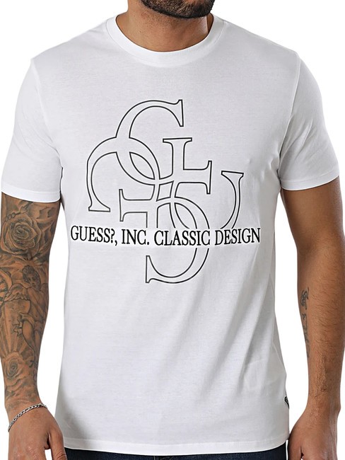 GUESS SS BSC CLASSIC QUATTRO Camiseta de algodón purwhite - camiseta