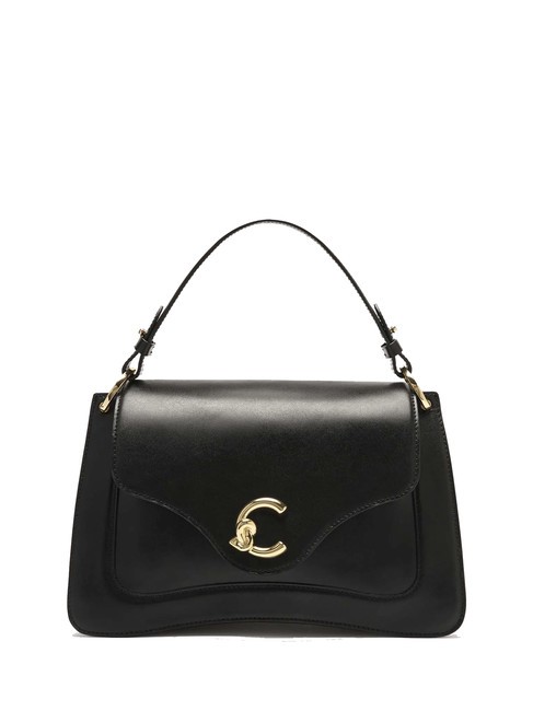 COCCINELLE C-ME CALF COCKER Bolso maletín de piel con bandolera negro - Bolsos Mujer