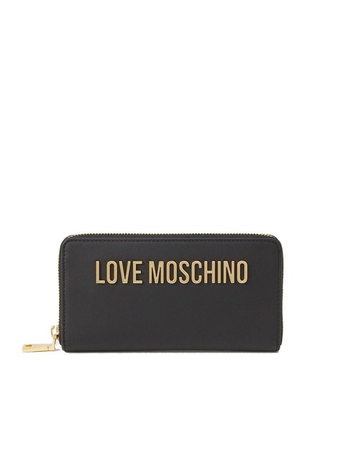 LOVE MOSCHINO BOLD LOVE Cartera grande con cremallera alrededor negro - Carteras Mujer