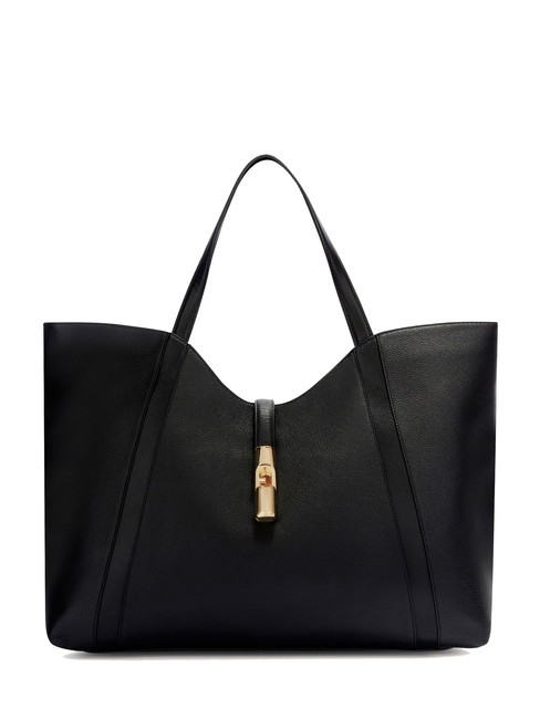 FURLA GOCCIA Bolso shopper grande de piel negro - Bolsos Mujer