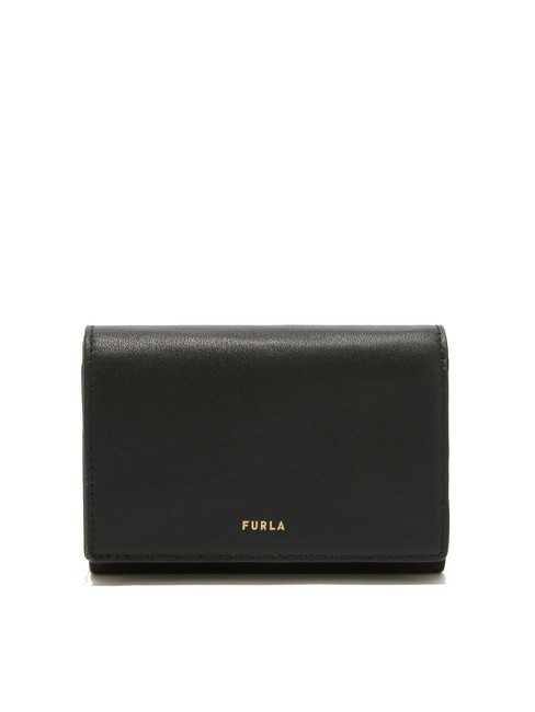 FURLA NUVOLA Cartera mediana de piel compacta negro - Carteras Mujer