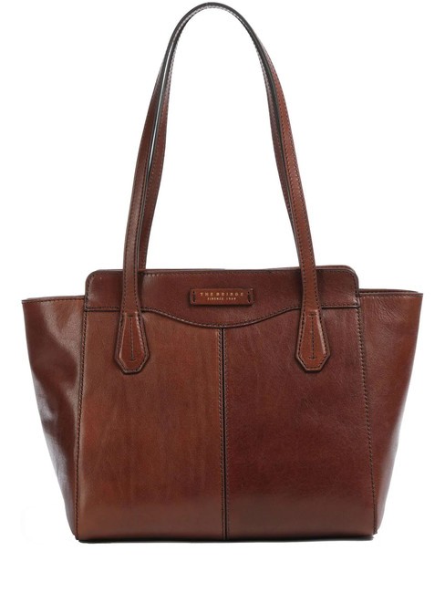 THE BRIDGE GLORIA  Bolso shopping de piel BROWN - Bolsos Mujer