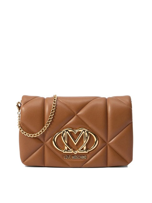 LOVE MOSCHINO GEOMETRIC Bolso de mano con bandolera de cadena camello - Bolsos Mujer