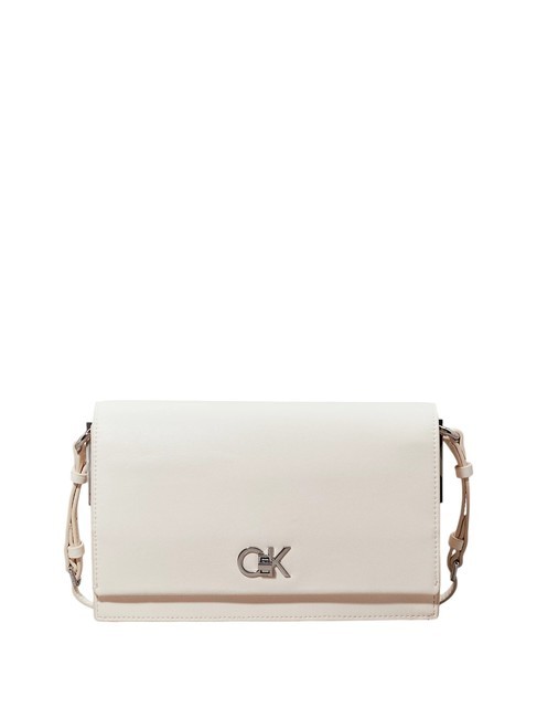 CALVIN KLEIN CK ELONGATED Bolso bandolera con solapa sal marina - Bolsos Mujer