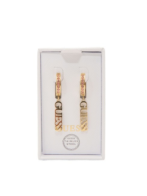 GUESS TOC Pendientes con colgante con logo oro amarillo/rosa claro - Pendientes