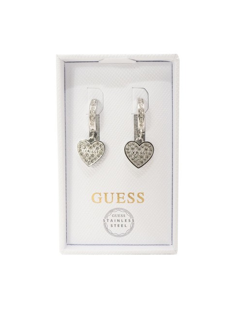 GUESS TOC Pendientes de aro con dije de corazón SILVER - Pendientes