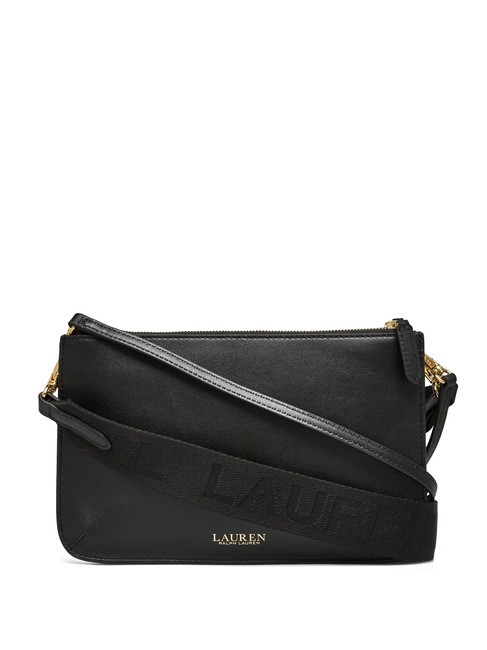 RALPH LAUREN LANDYN Bolso de piel con doble bandolera. NEGRO - Bolsos Mujer