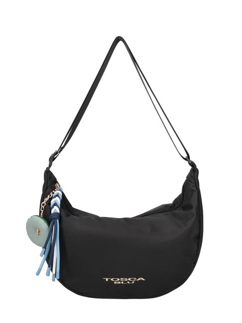 TOSCA BLU LIQUIRIZIA Bolso tipo media luna de nailon negro - Bolsos Mujer