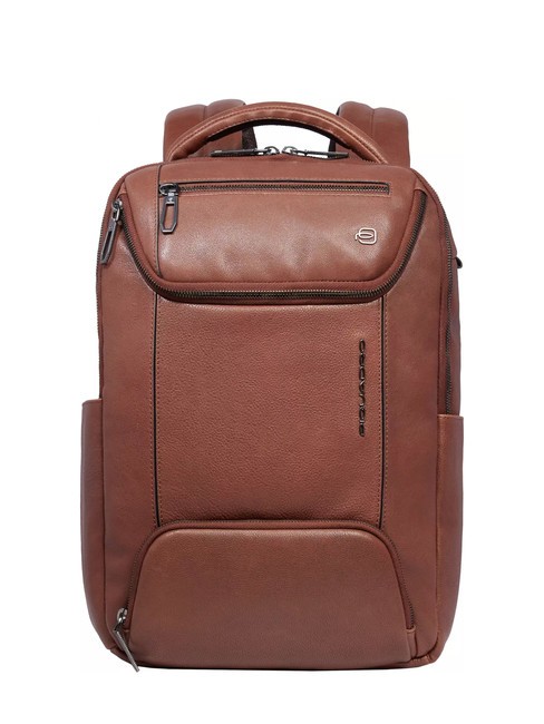 PIQUADRO CRONUS  Mochila para PC de 13", en cuero BROWN - Mochilas para portátil