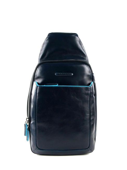 PIQUADRO BLUE SQUARE Mochila de piel de un solo hombro azul - Bandoleras Hombre