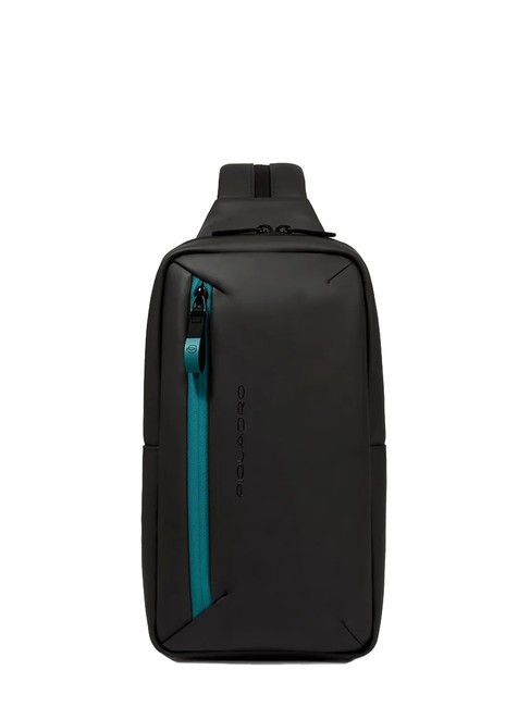 PIQUADRO CORNER SPECIALE GOMMATO  Mochila de un hombro negro - Mochilas para portátil