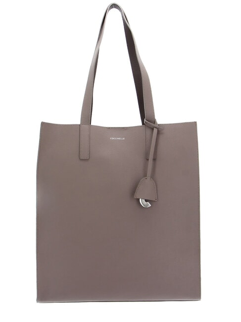 COCCINELLE EASY SHOPPING Bolso tote en piel granulada topo cálido/café - Bolsos Mujer