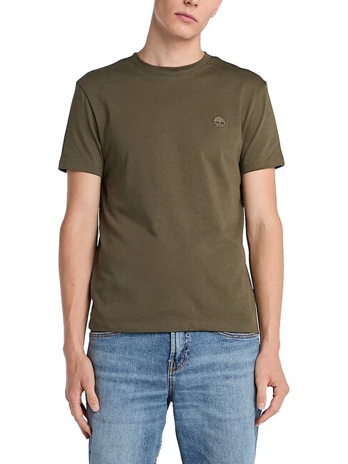 TIMBERLAND SS DUNRIVER CREW Camiseta de algodón hoja verde-cassel tierra - camiseta