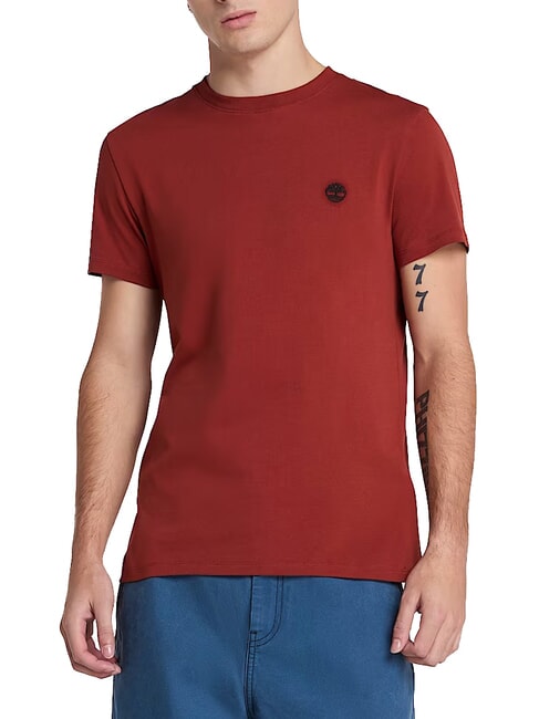 TIMBERLAND SS DUNRIVER CREW Camiseta de algodón henna quemada - camiseta